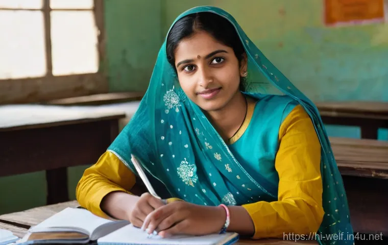 사회복지사 신입 연봉 평균 - **Prompt:** A hopeful young Indian woman in her early twenties, dressed in a modest and practical co...