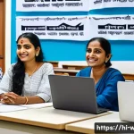 사회복지사 보수 교육 최신 정보 - A diverse group of Indian social workers participating in a digital skills training session online, ...